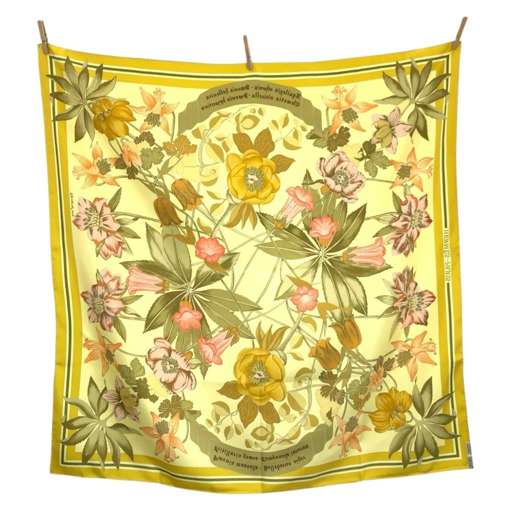 HERMES Yellow Silk Scarf - Picture 2 of 7